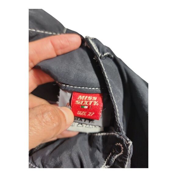 RARE Vintage Miss Sixty Nylon Cargo Pants Y2K Low R 90s Women Sz 27 Bold Italian - Picture 3 of 15